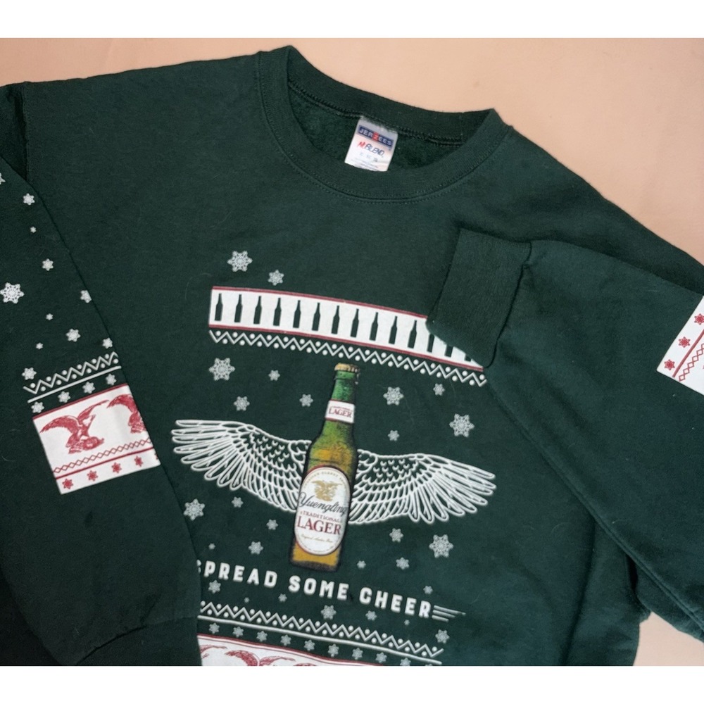 Yuengling Spread Some Cheer Ugly Christmas Sweatshirt Green Beer  XL Sweater